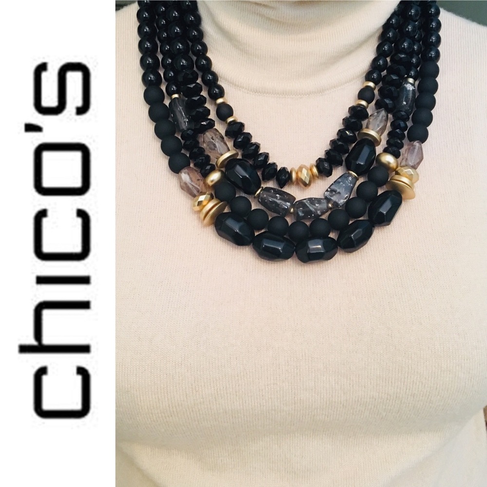 Chico's Chunky Black Necklace NWOT